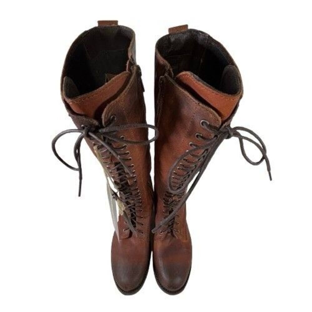 Liberty Black Zip Tall Brown Distressed Leather Riding Boots Women's SZ 6.5 - Picture 13 of 16